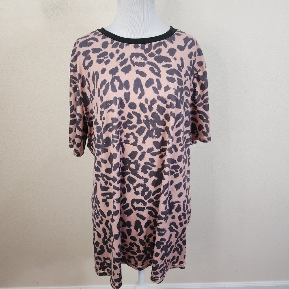Lucky More Women's Animal Print Short Sleeve T Shirt Blouse Size 2XL NWT